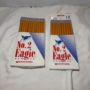 1998 2 pk Sanford No 2 Eagle Pencils Pack of 12 & Pk 10 Made In USA, Vintage NEW